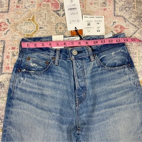 Moussy‎ Vintage 25 NWT Colemont Straight Rigid Button Fly Jeans